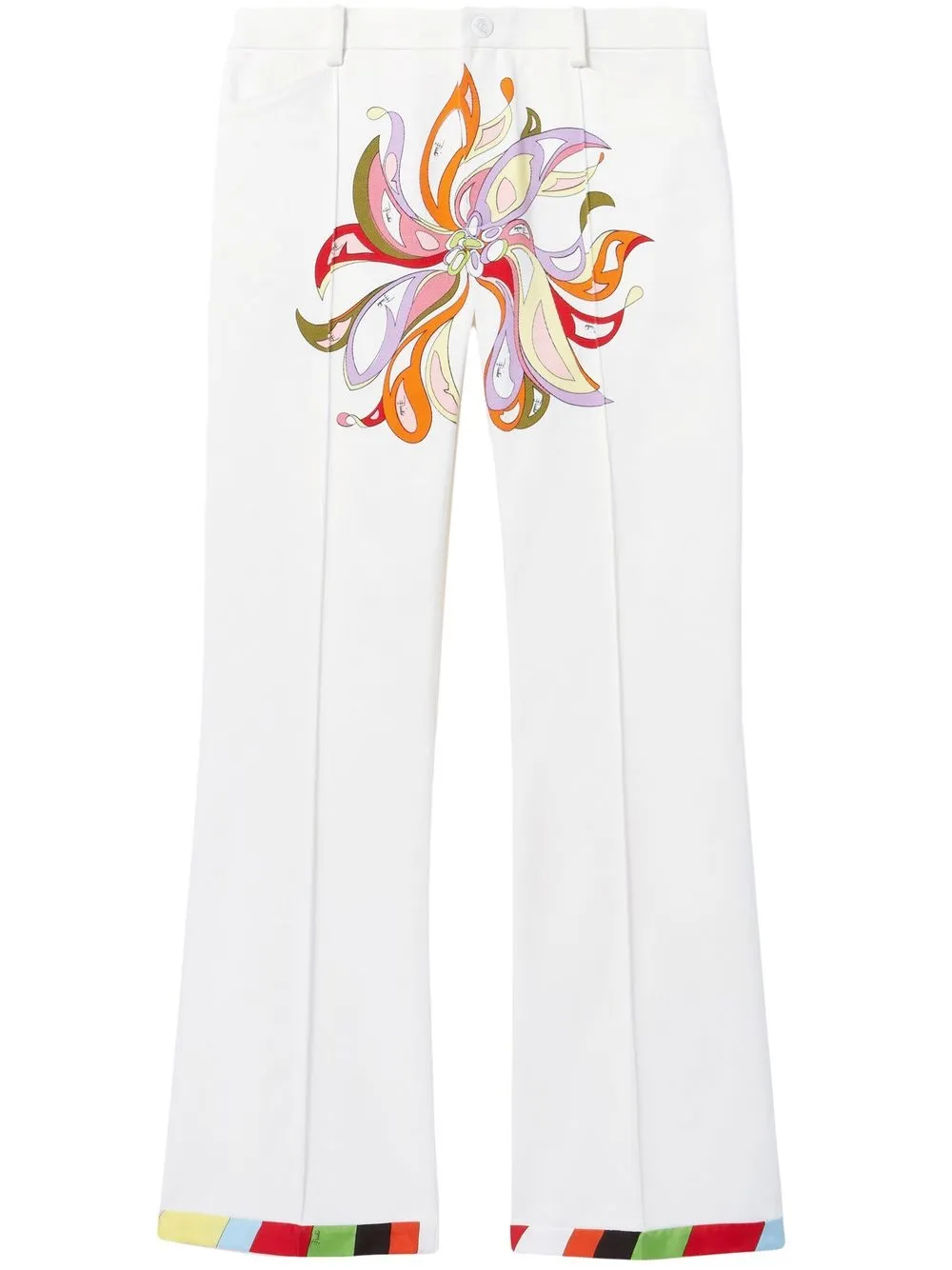 

PUCCI pantalones acampanados con dalia estampada - Blanco