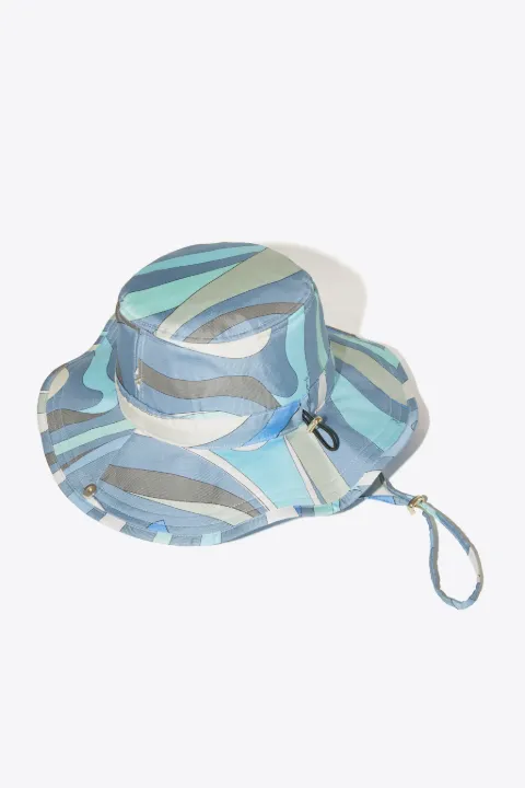 Marmo-Print Silk-Twill Bucket Hat in 