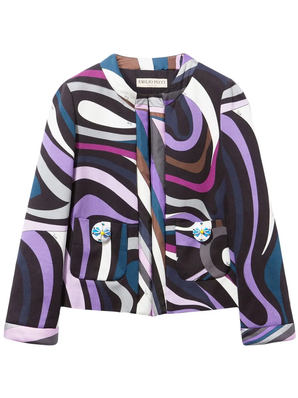 

PUCCI graphic-print tie-fastening jacket - Purple