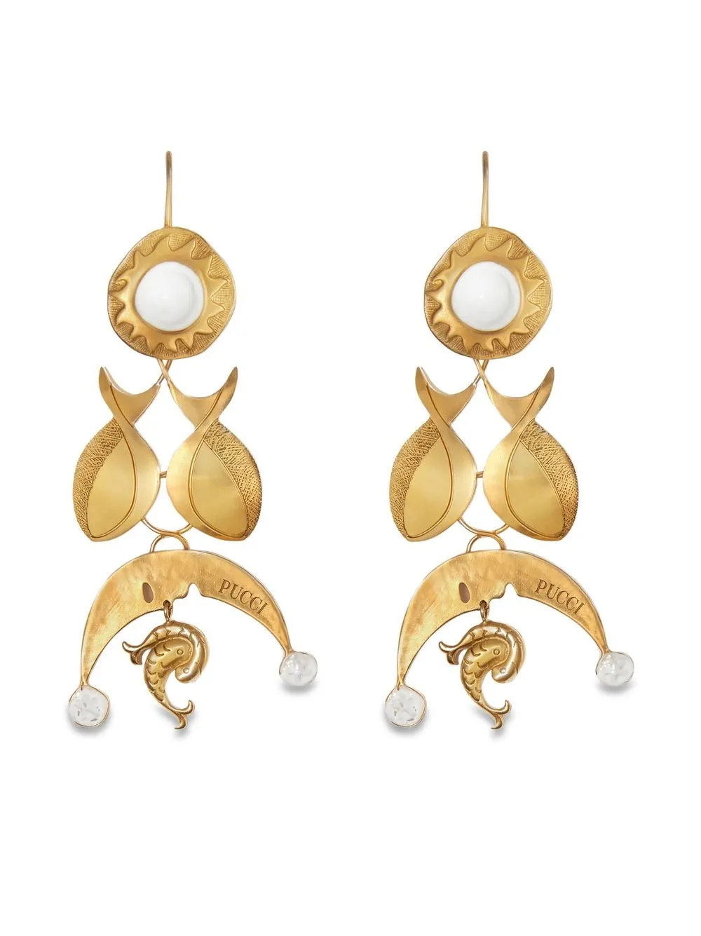 

PUCCI aretes con detalle de dije - Dorado