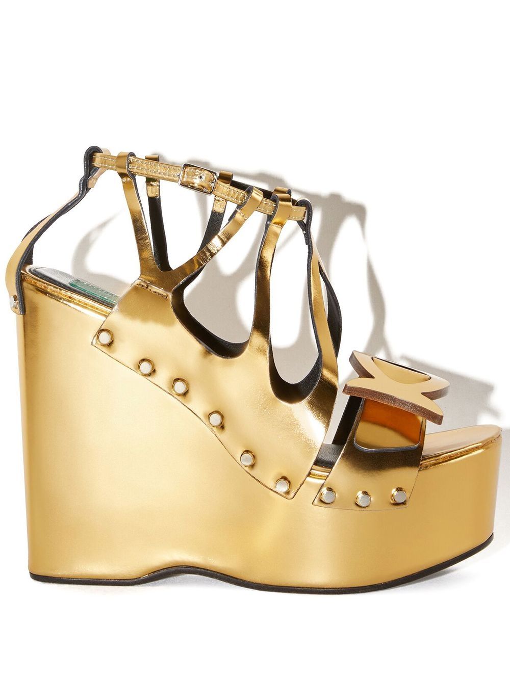 

PUCCI fish-plaque wedge sandals - Gold