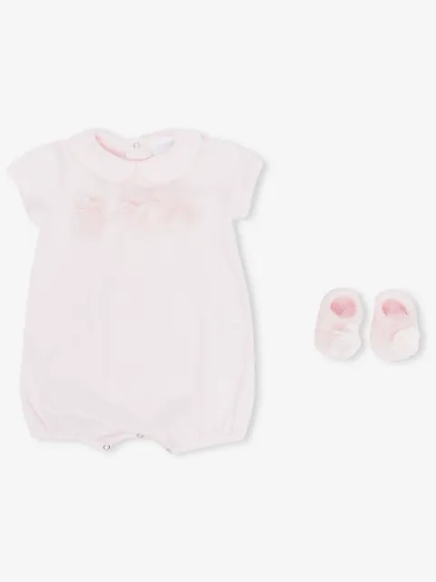 La Perla Kids floral-applique babygrow set