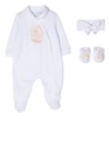 La Perla Kids logo-patch bodysuit set - White