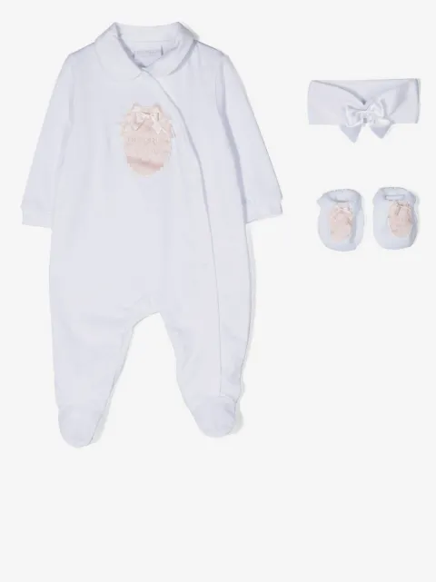 La Perla Kids 로고 패치 바디수트 세트