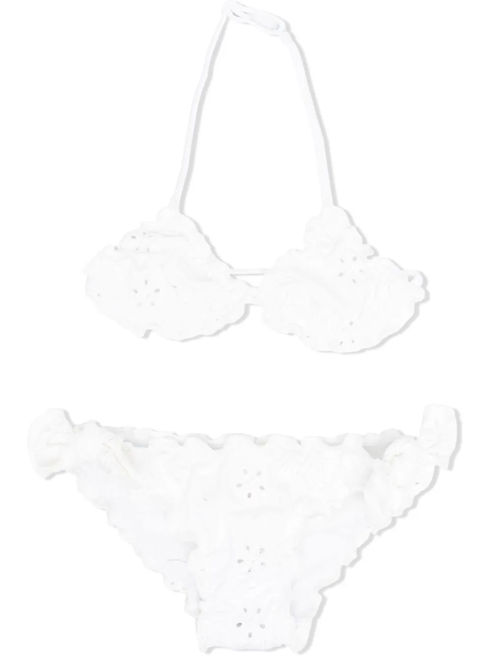 Mc2 Saint Barth Chris Embroidered Bikini Set In White