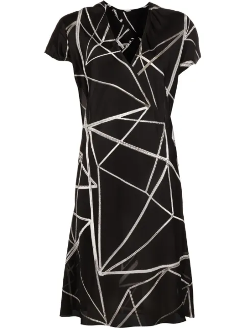 Rick Owens geometric-print wrap dress