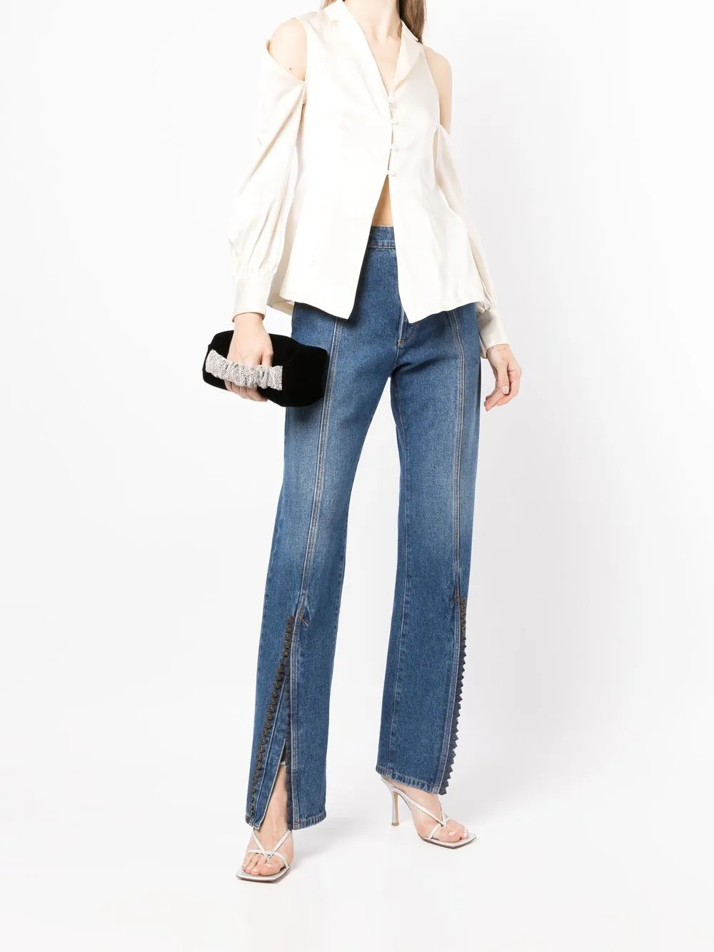 Rokh Blouse met uitgesneden schouders - Wit