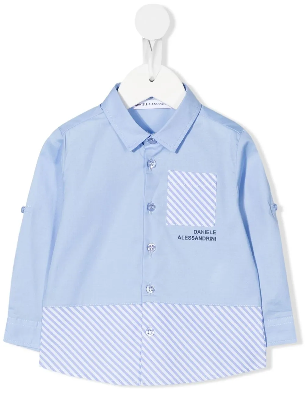 

Daniele Alessandrini camisa con logo estampado y paneles - Azul