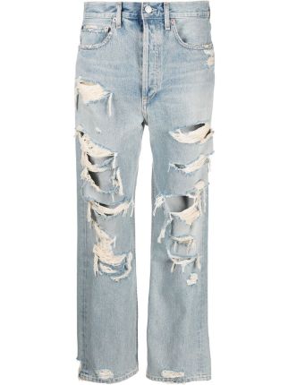 AGOLDE straight leg Ripped Jeans Farfetch