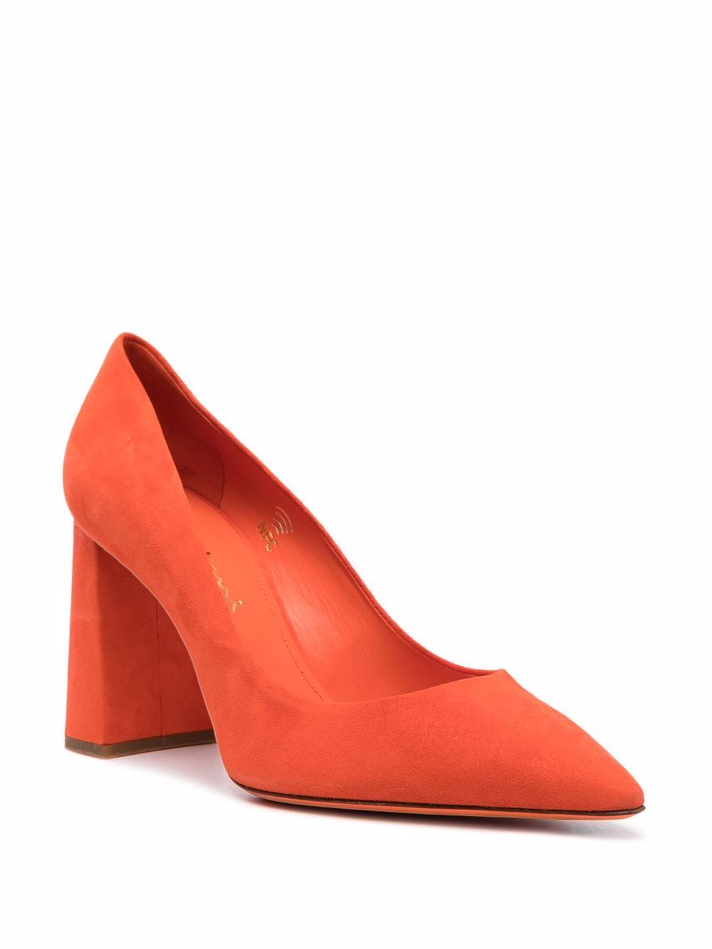 Santoni Pumps met blokhak - Oranje