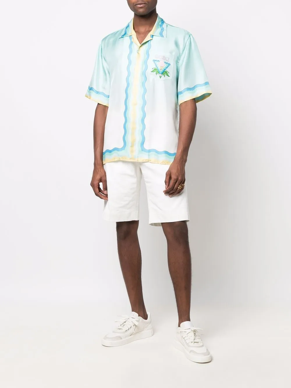 Casablanca wave-logo Print Silk Shirt - Farfetch