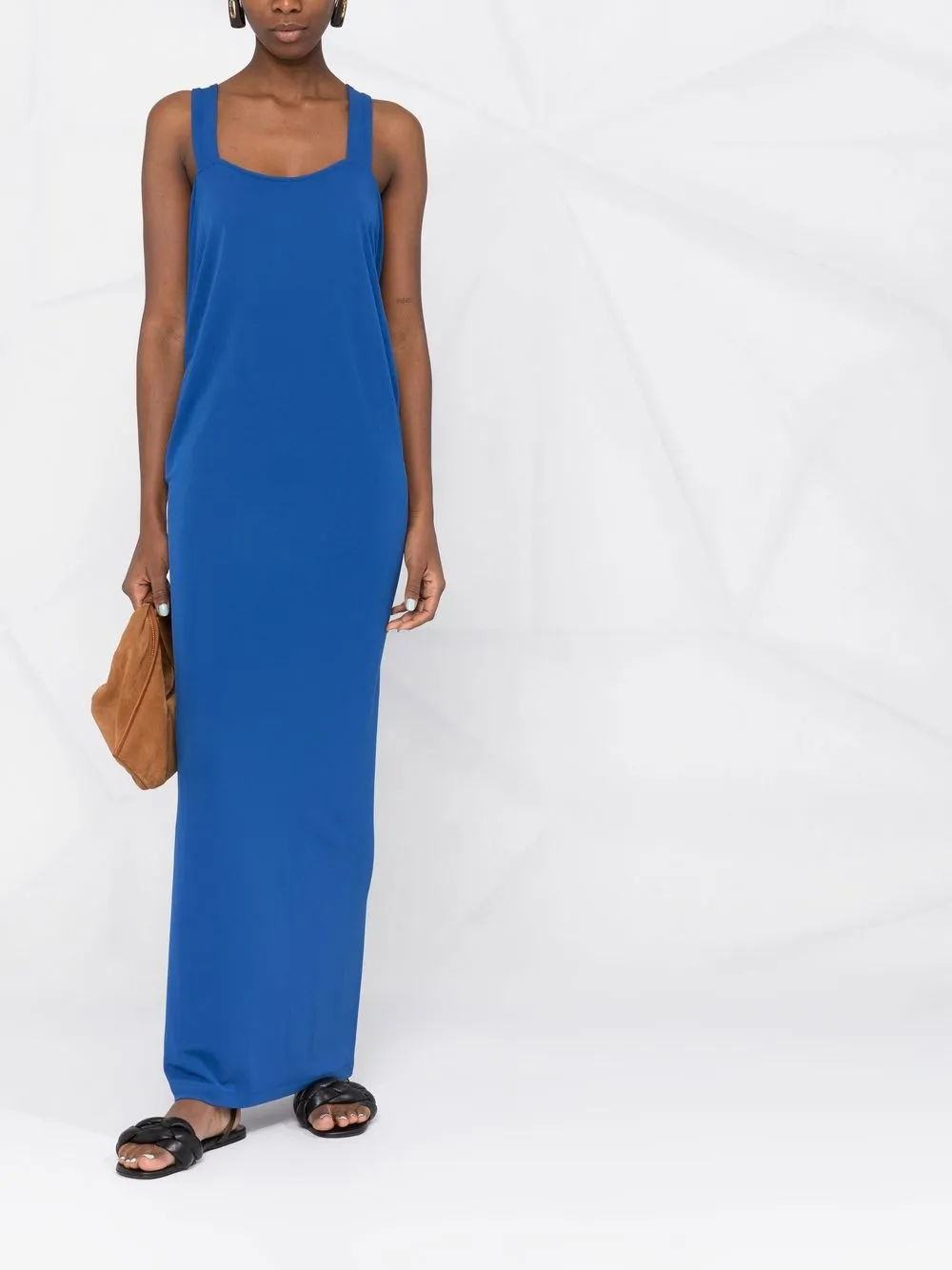 Alberta Ferretti Gedrapeerde maxi-jurk Blauw