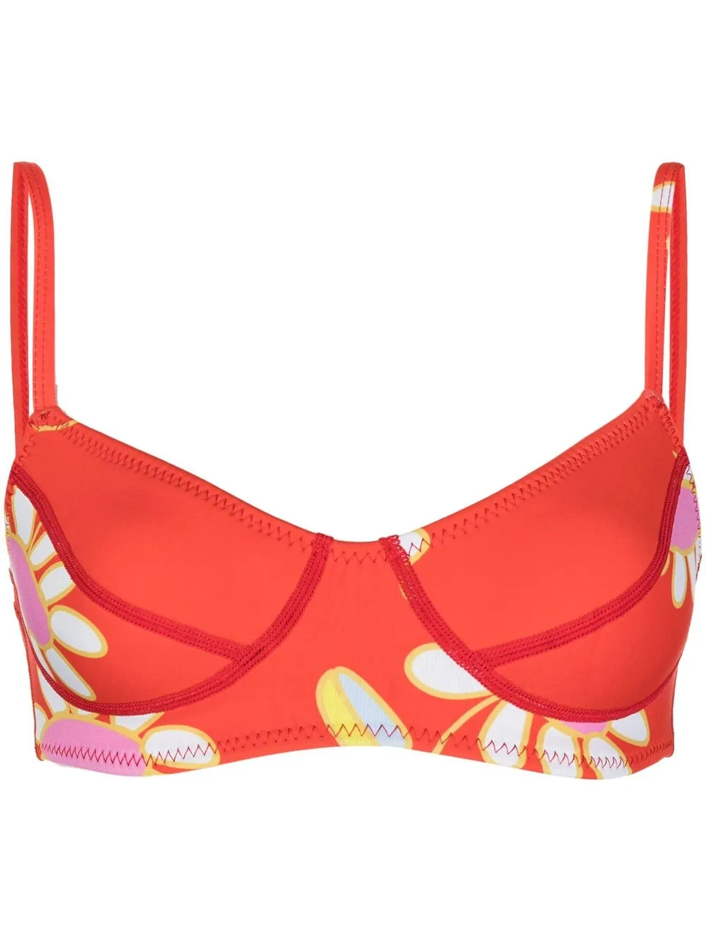 

Cynthia Rowley top de bikini con estampado floral - Rojo