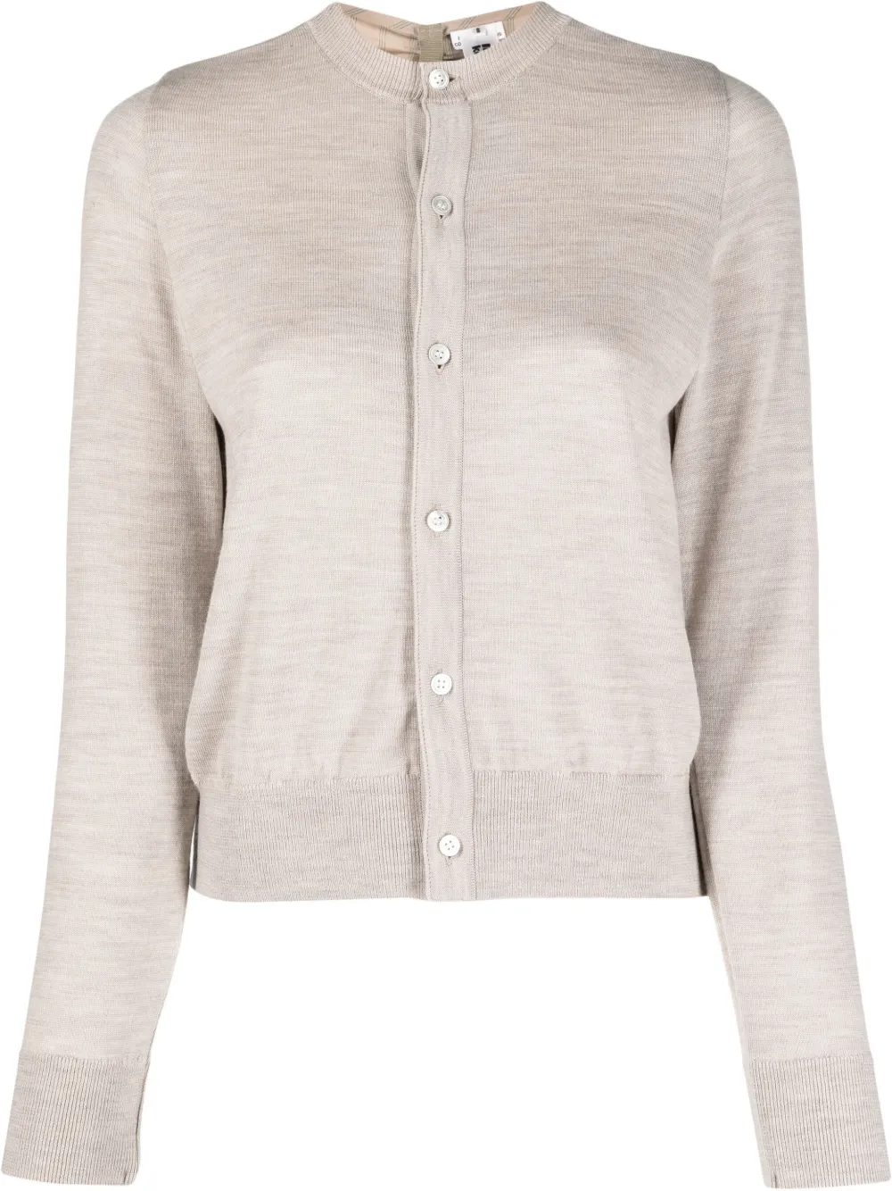 

Comme Des Garçons Noir Kei Ninomiya ruffled-detail knitted cardigan - Neutrals