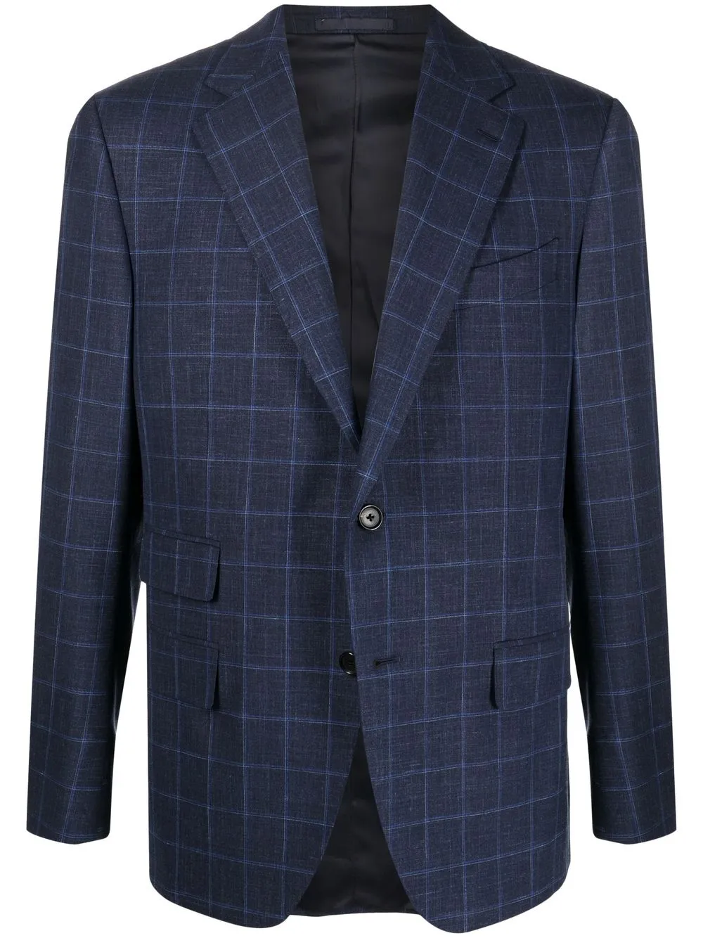 

Caruso blazer con cuadrícula - Azul