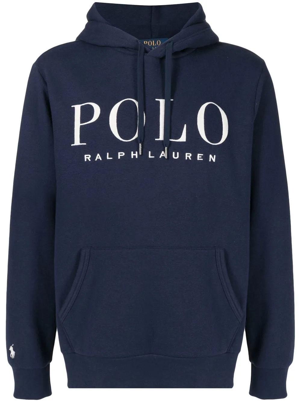 Polo Ralph Lauren Logo-print Drawstring Hoodie In Blue
