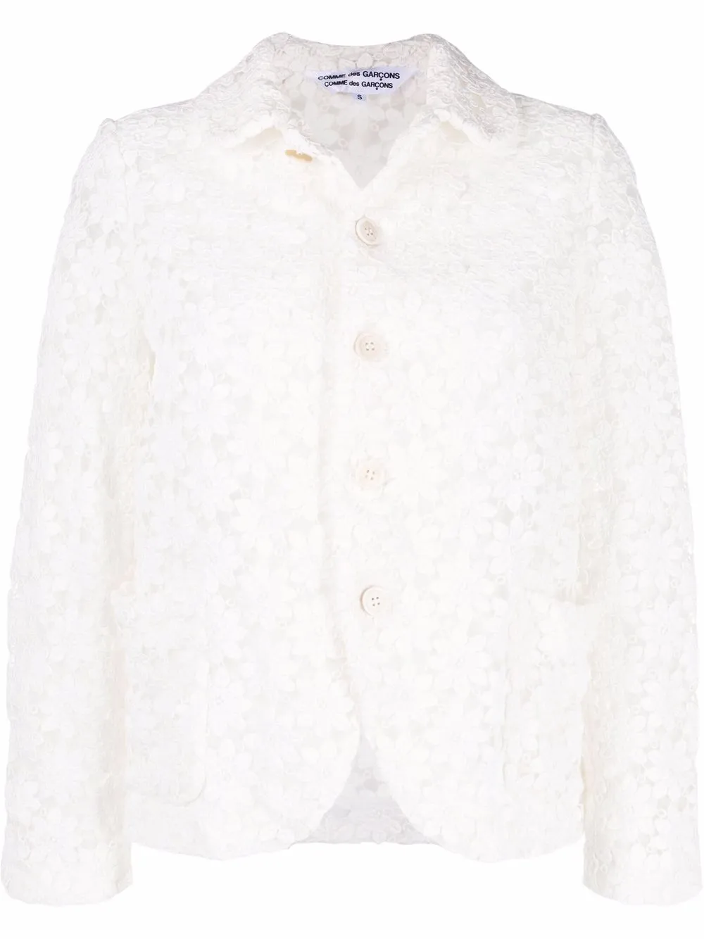 

Comme Des Garçons Comme Des Garçons floral-embroidered jacket - White