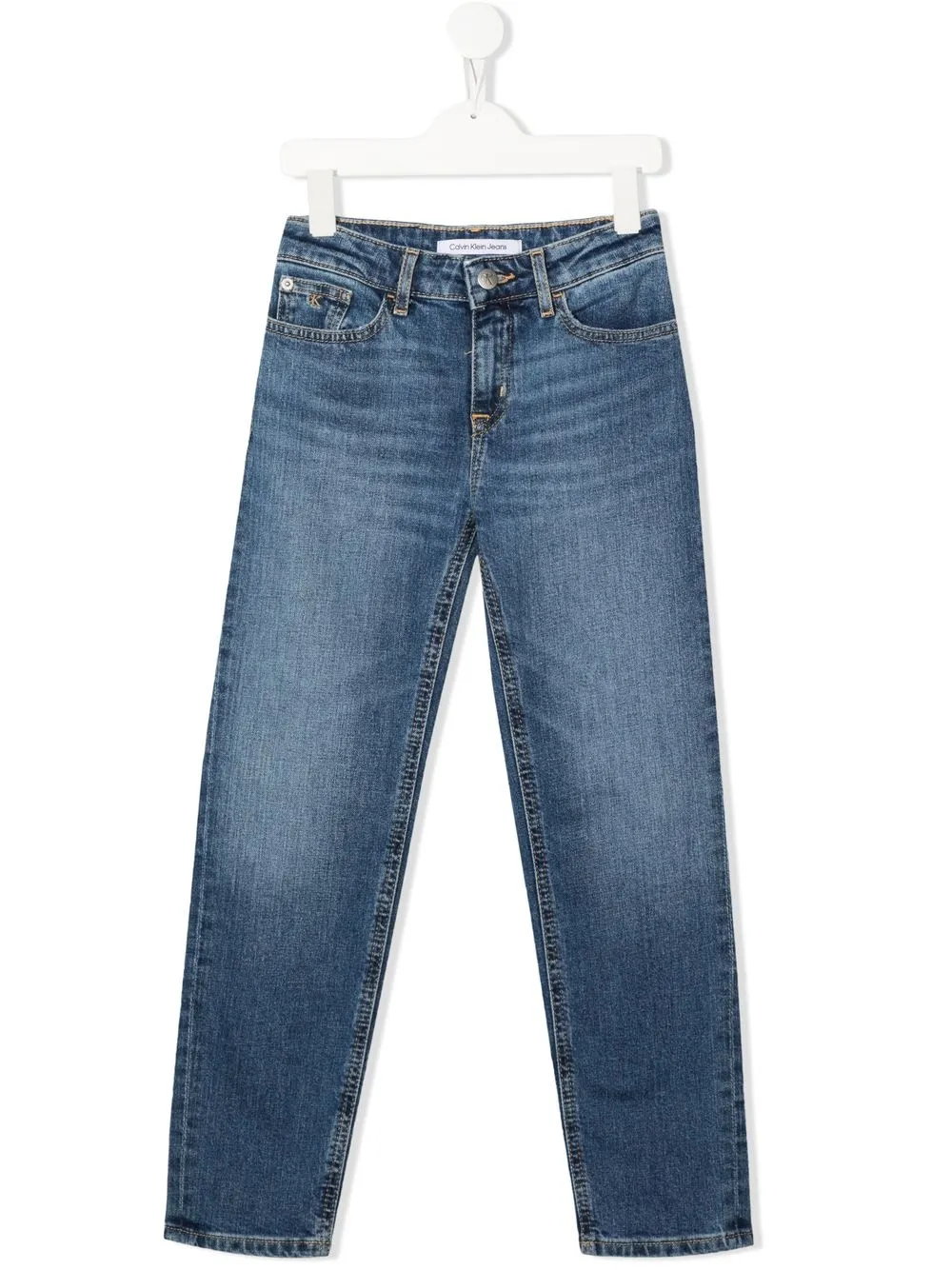 

Calvin Klein Kids jeans rectos con efecto envejecido - Azul