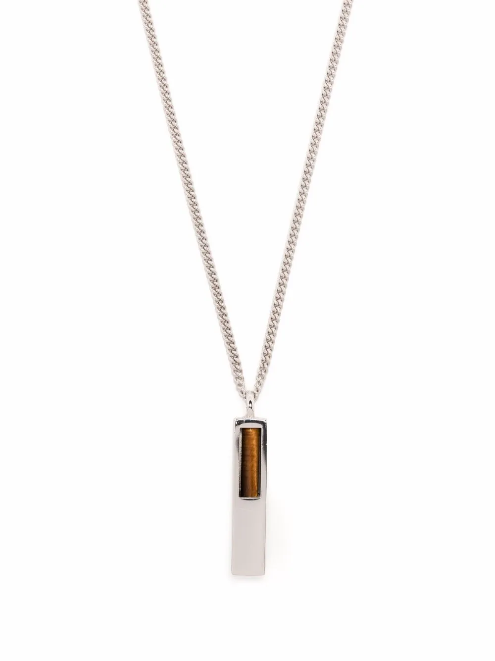 

Tom Wood cube pendant tiger eye necklace - Silver