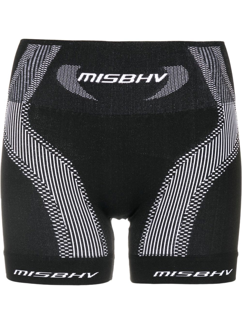 misbhv short court à logo imprimé - noir