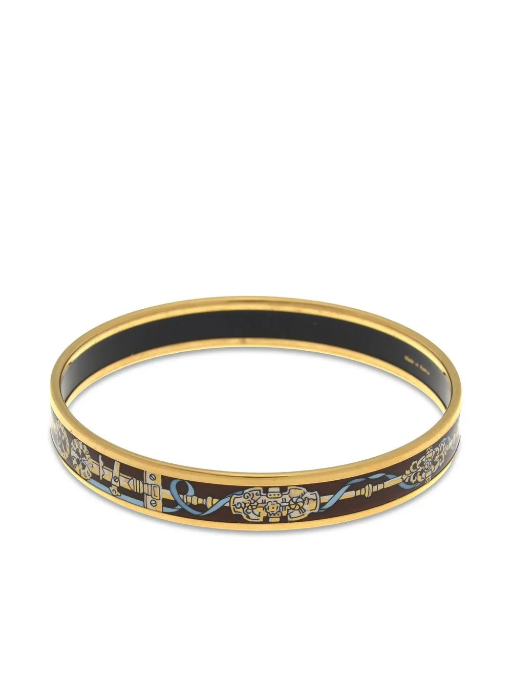 

Hermès pre-owned enamel MM narrow bangle - Brown
