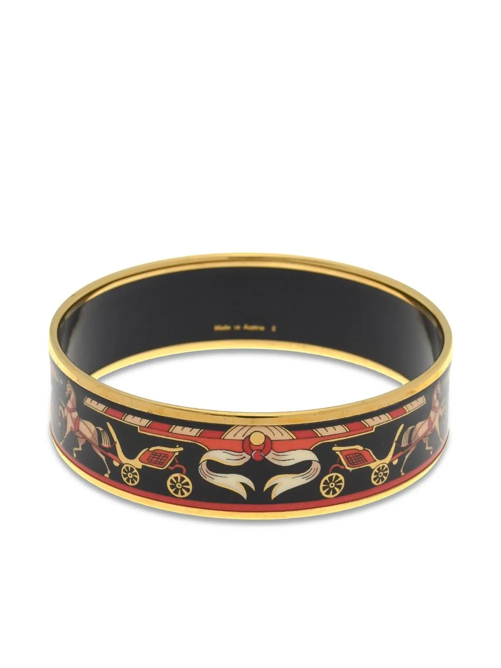 

Hermès pre-owned enamel PM wide bangle - Black