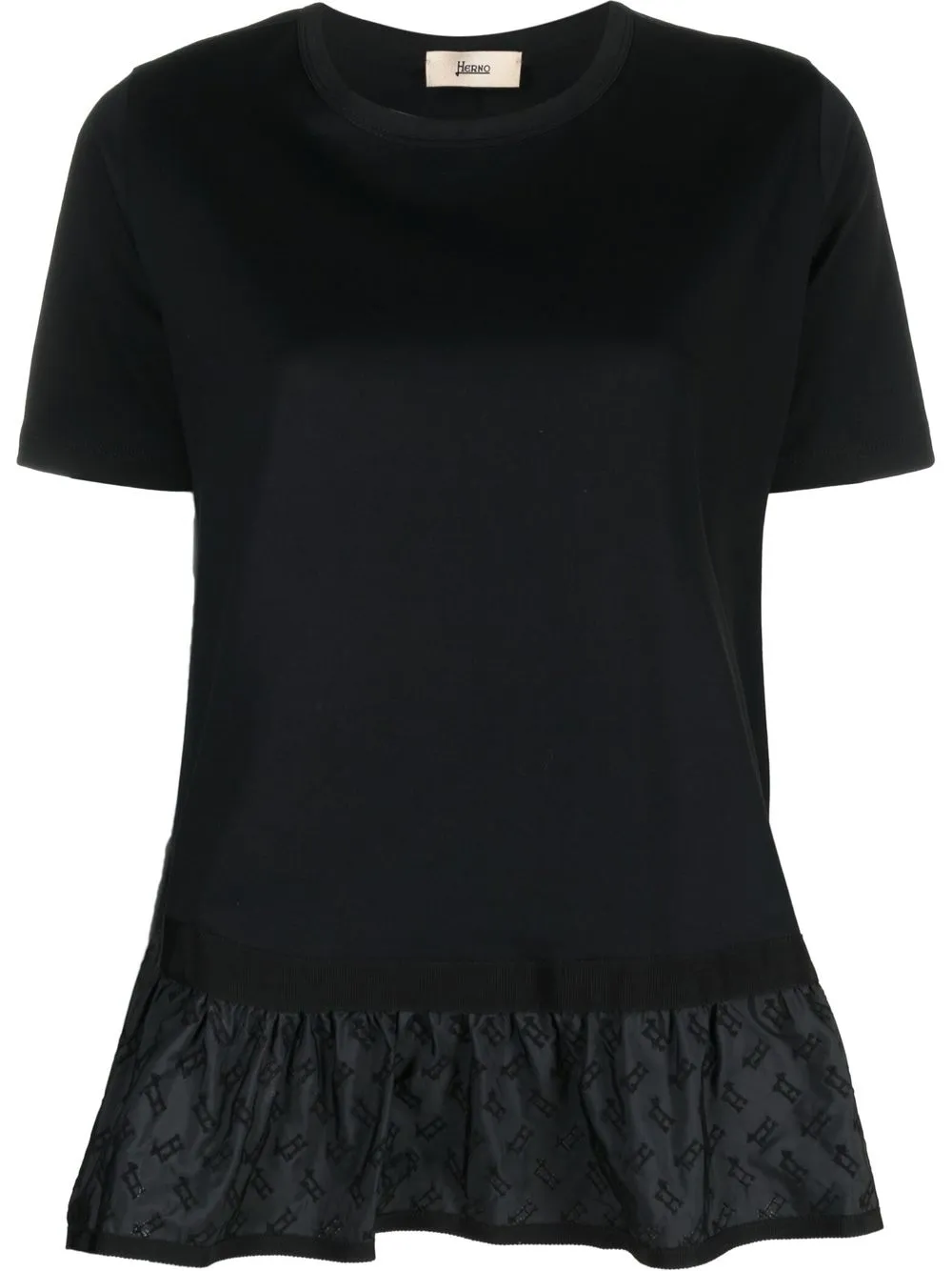 

Herno ruffled-hem T-shirt - Black