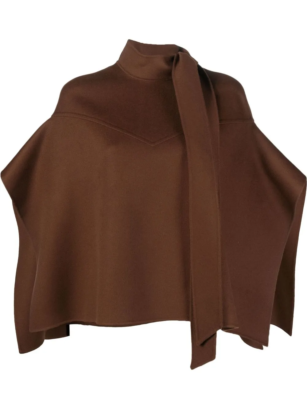 

Valentino asymmetric cropped cape - Brown