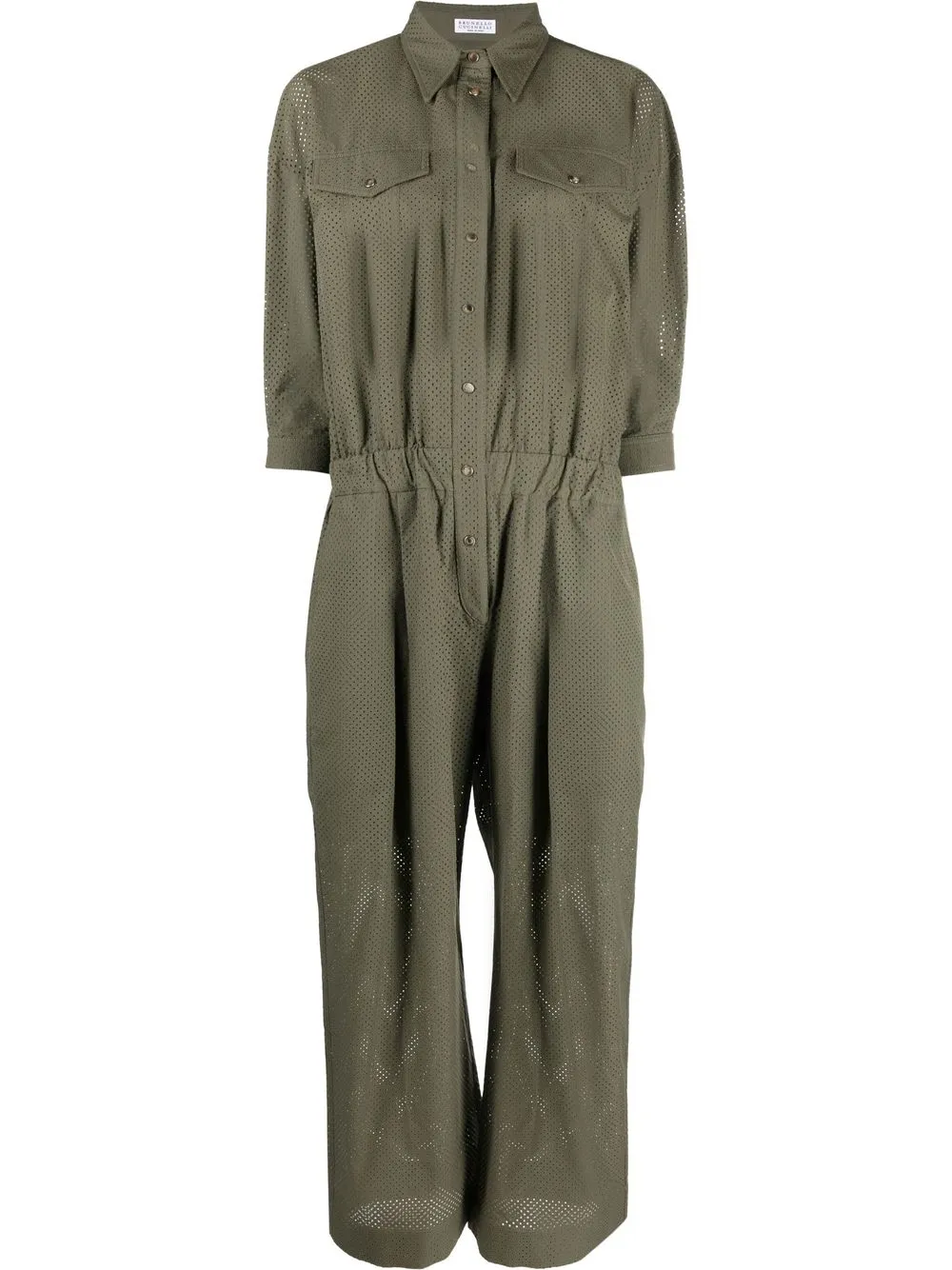 Brunello Cucinelli combinaison droite à design perforé | vert | Image 1