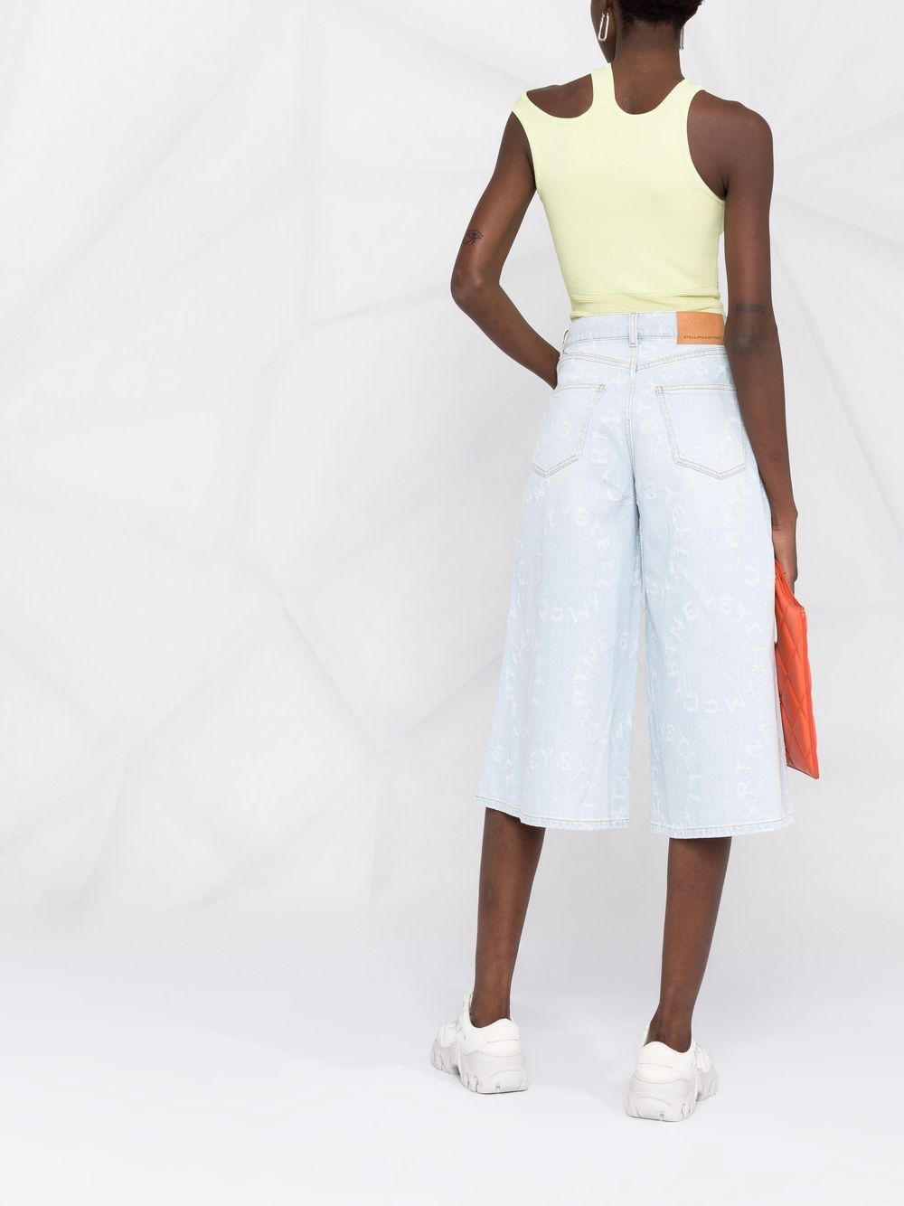 Stella McCartney Stella Logo distressed denim culottes Women