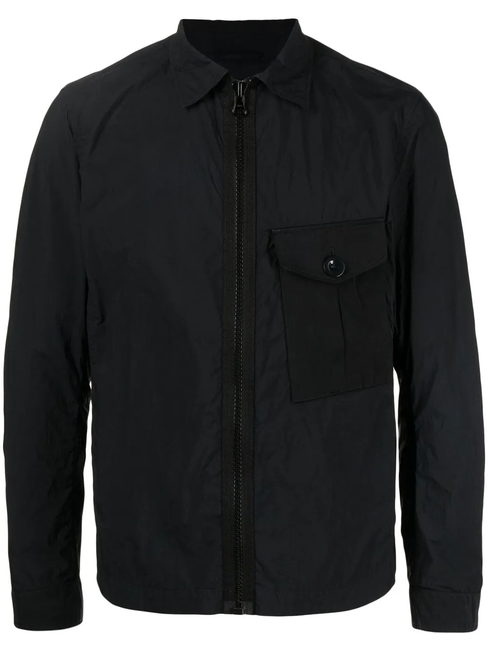 

Ten C zipped lightweight shirt jacket - Black