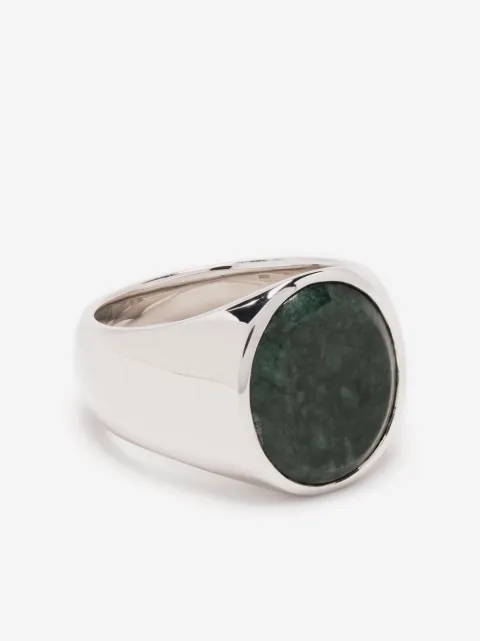 Tom Wood oval green marble ring