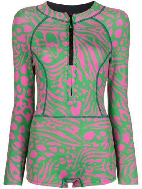 Cynthia Rowley Kauai animal-print wetsuit