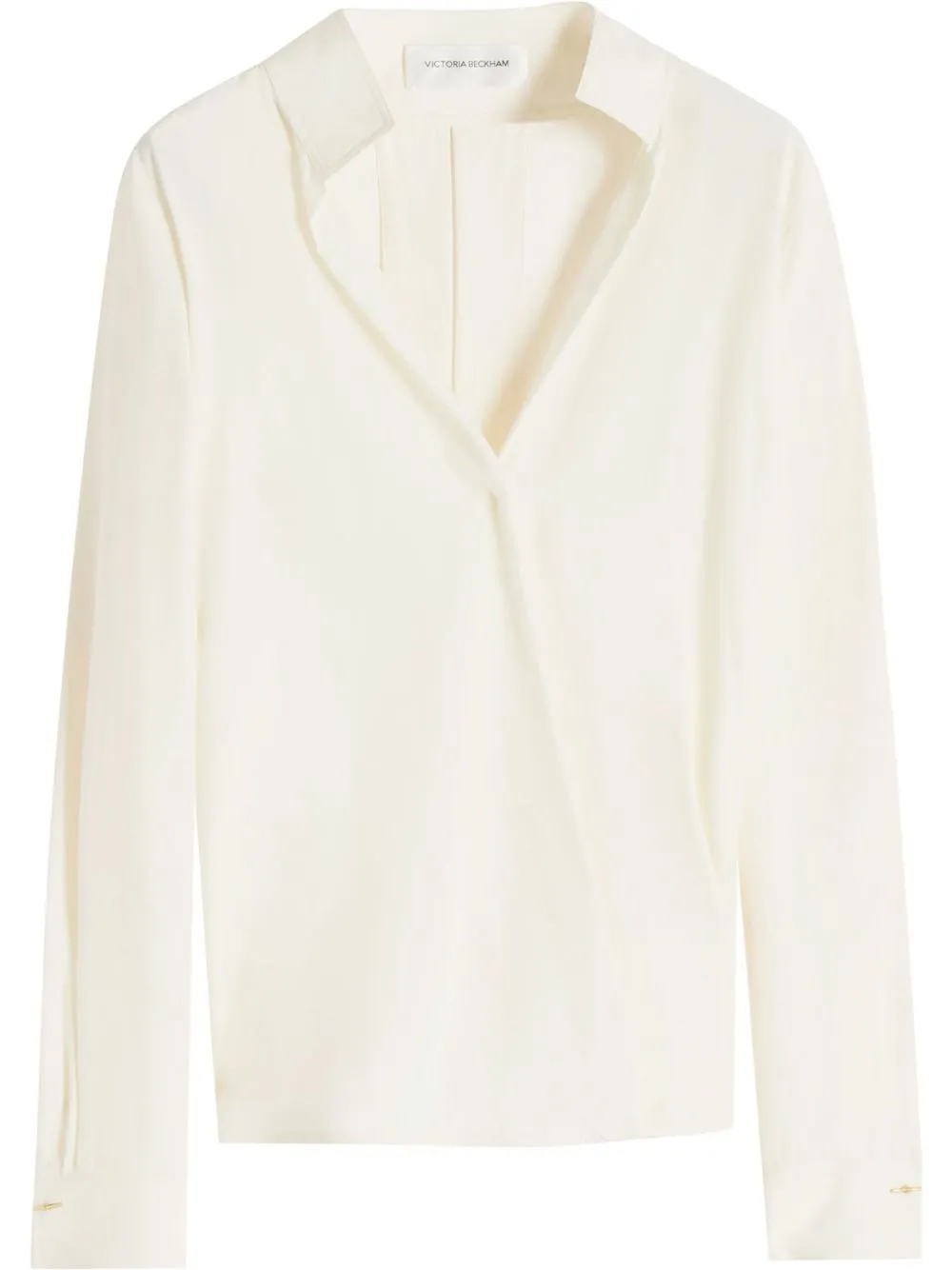 

Victoria Beckham blusa cruzada en la parte delantera - Blanco