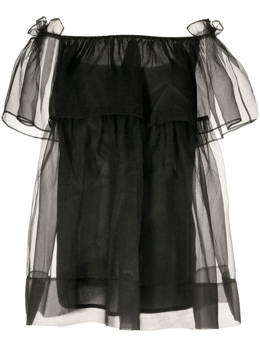 

Cynthia Rowley tiered off-shoulder mini dress - Black