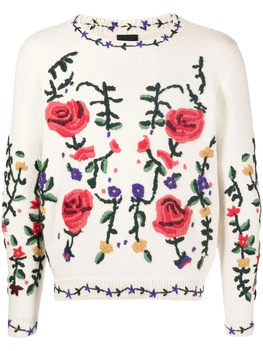 

COOL T.M suéter tejido con bordado floral - Blanco