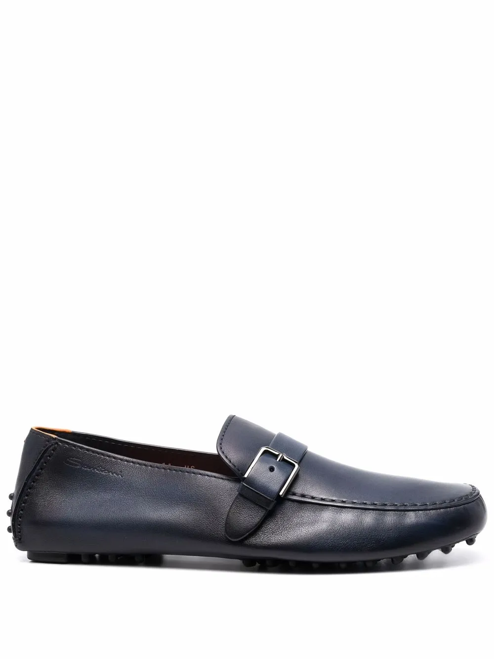 

Santoni buckled leather loafers - Blue