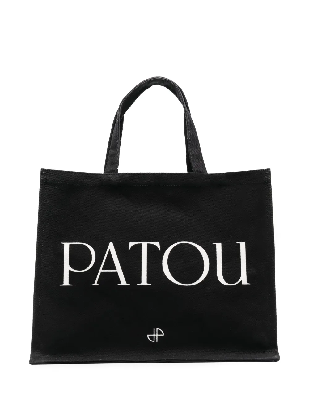 Shop Patou Canvas Tote Bag In Black