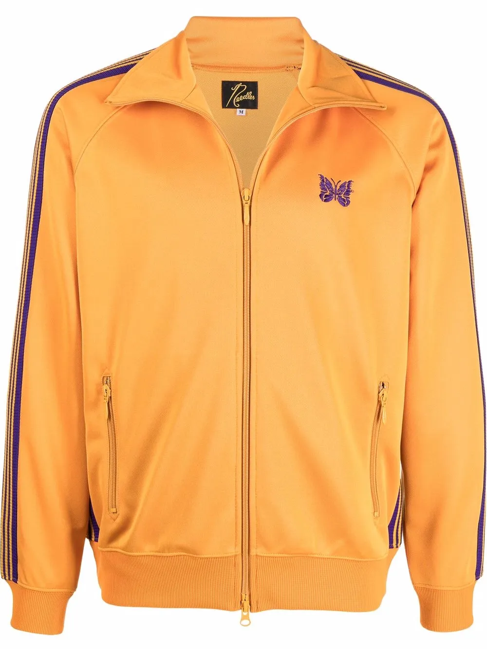 

Needles butterfly-embroidered stripe-trim track jacket - Yellow