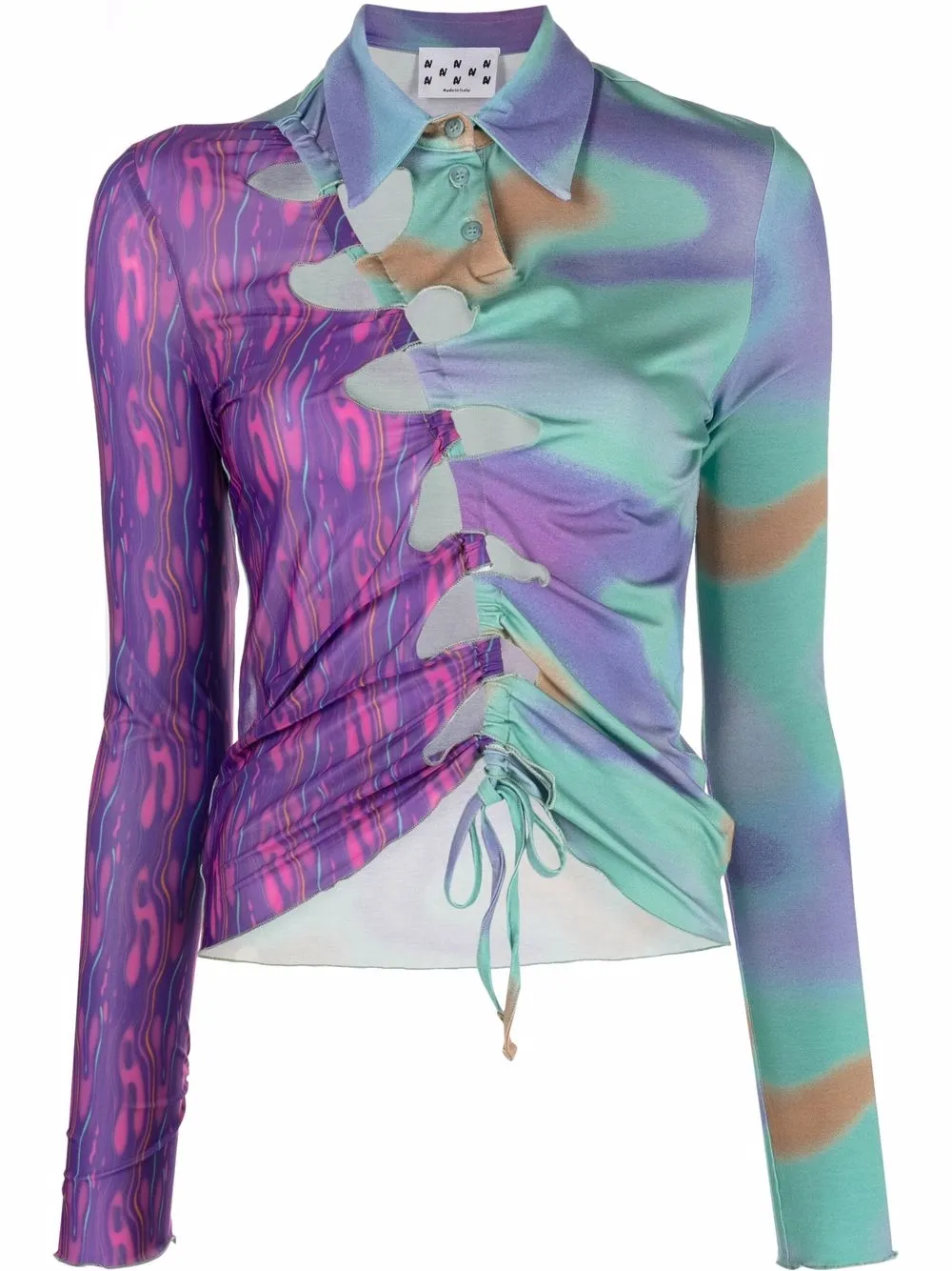 

AVAVAV Aqua-print cut-out shirt - Purple