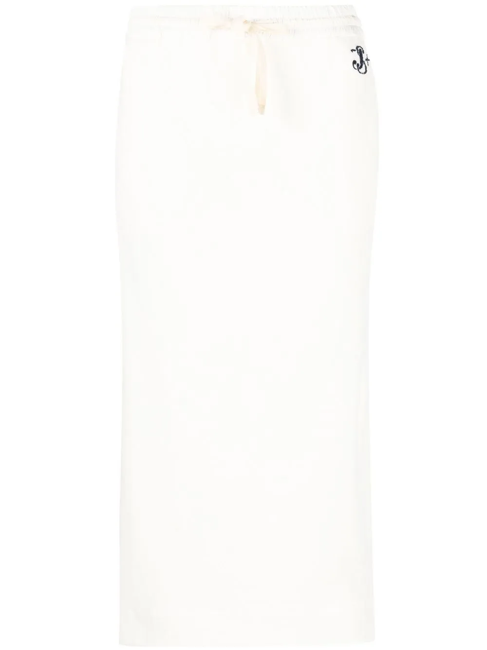 

Jil Sander embroidered-logo midi skirt - Neutrals