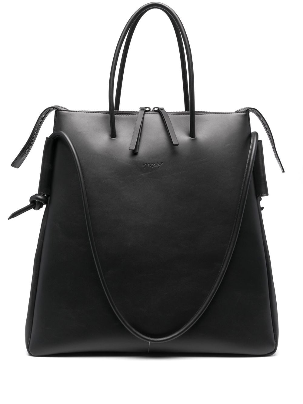 Marsèll Debossed-logo Large Tote Bag In Black