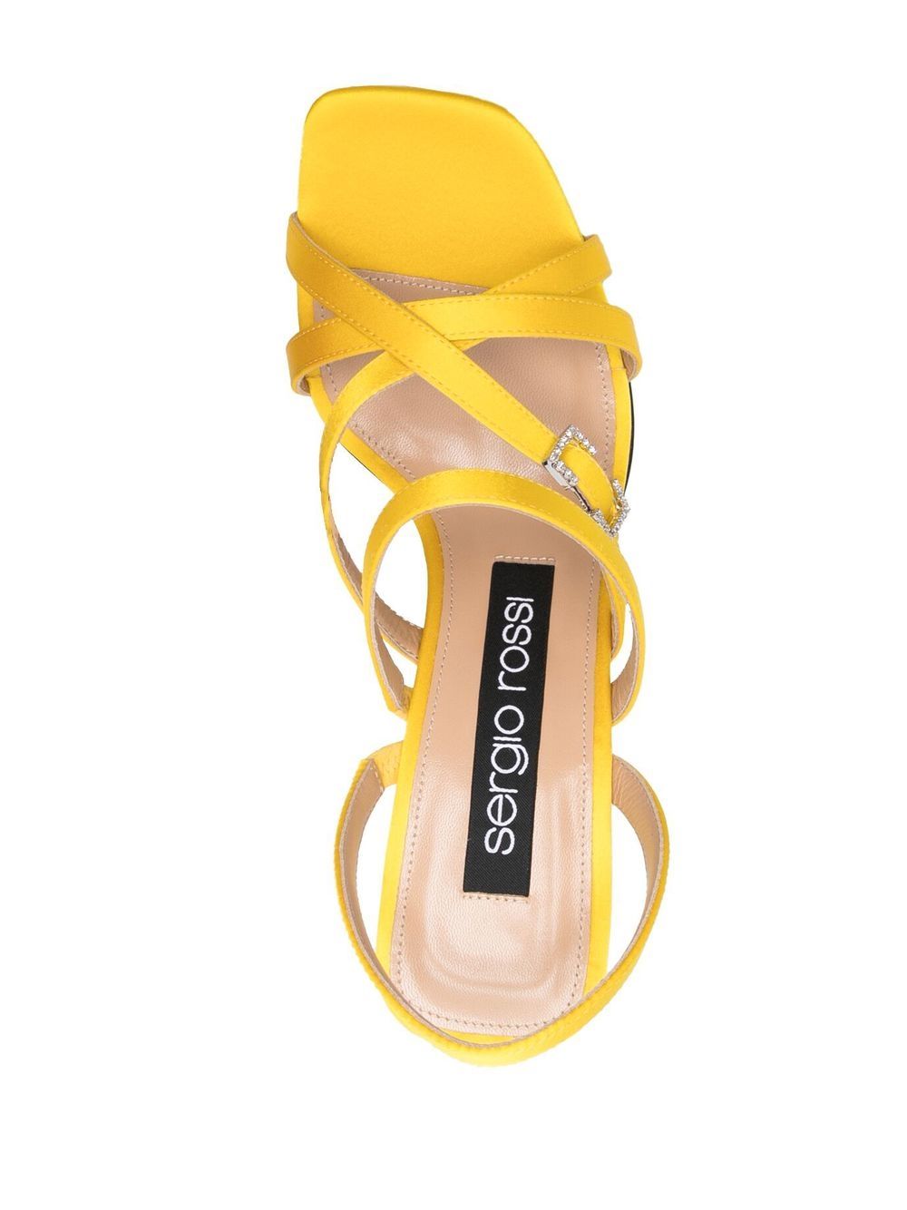 Shop Sergio Rossi Strappy 95mm Leather Sandals In Gelb