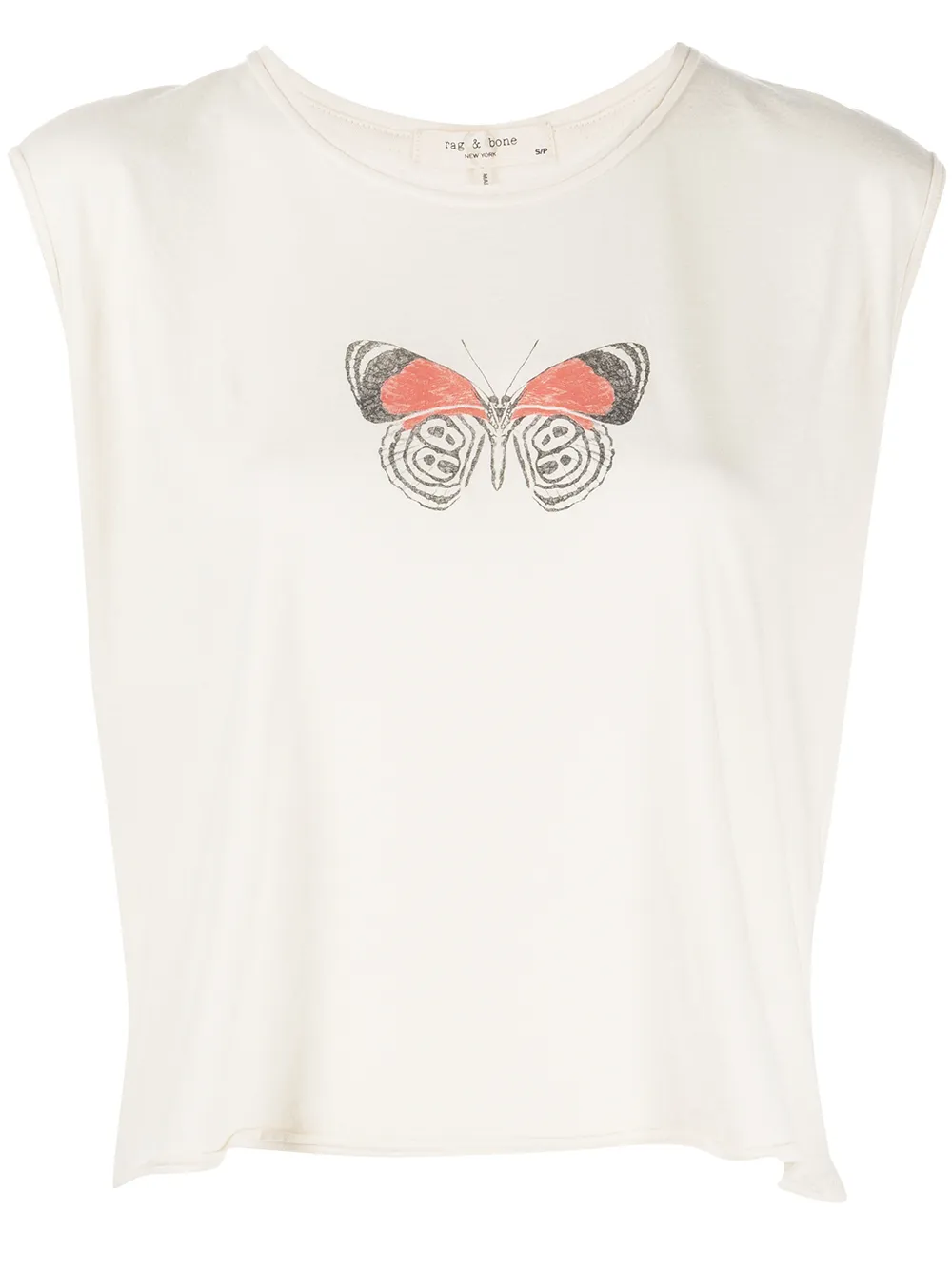 

Rag & Bone playera corta con motivo de mariposa - Neutro