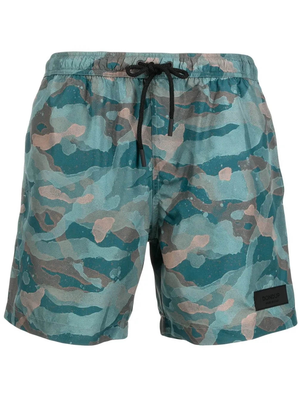 

DONDUP shorts de playa con estampado militar - Azul