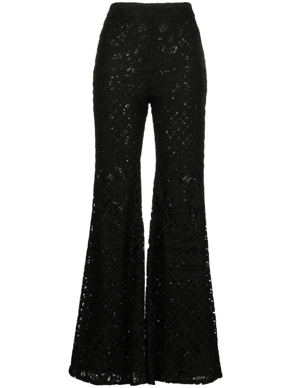 

Cynthia Rowley flared high-waist lace trousers - Black