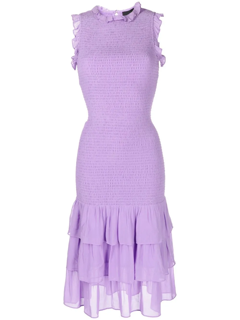 

Cynthia Rowley vestido April midi con volantes - Morado