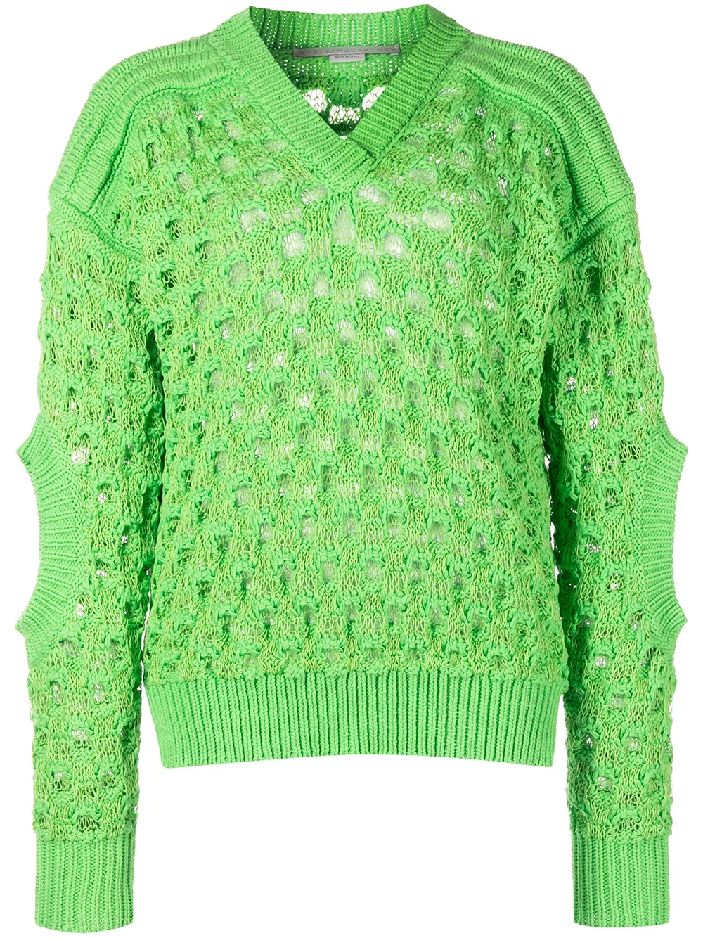 

Stella McCartney suéter tejido de malla con cuello en V - Verde