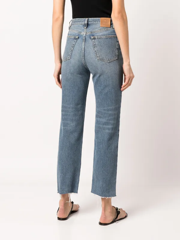 【美しいシルエット】TOTEME クロップドストレートジーンズ TOTEME クロップド ストレートジーンズ | ブルー | FARFETCH JP