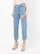 AREA butterfly-patch cropped jeans